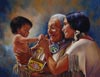 Painting, The Patriarch, oil portrait of Native Americans