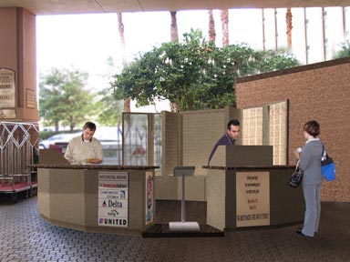 Photo Composite of Kiosk for Rosen Centre Hotel